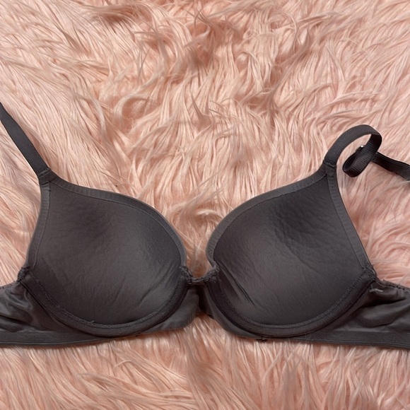 Aerie Gray Real Sunni Demi Underwire Padded Bra Size 32A - Picture 3 of 5